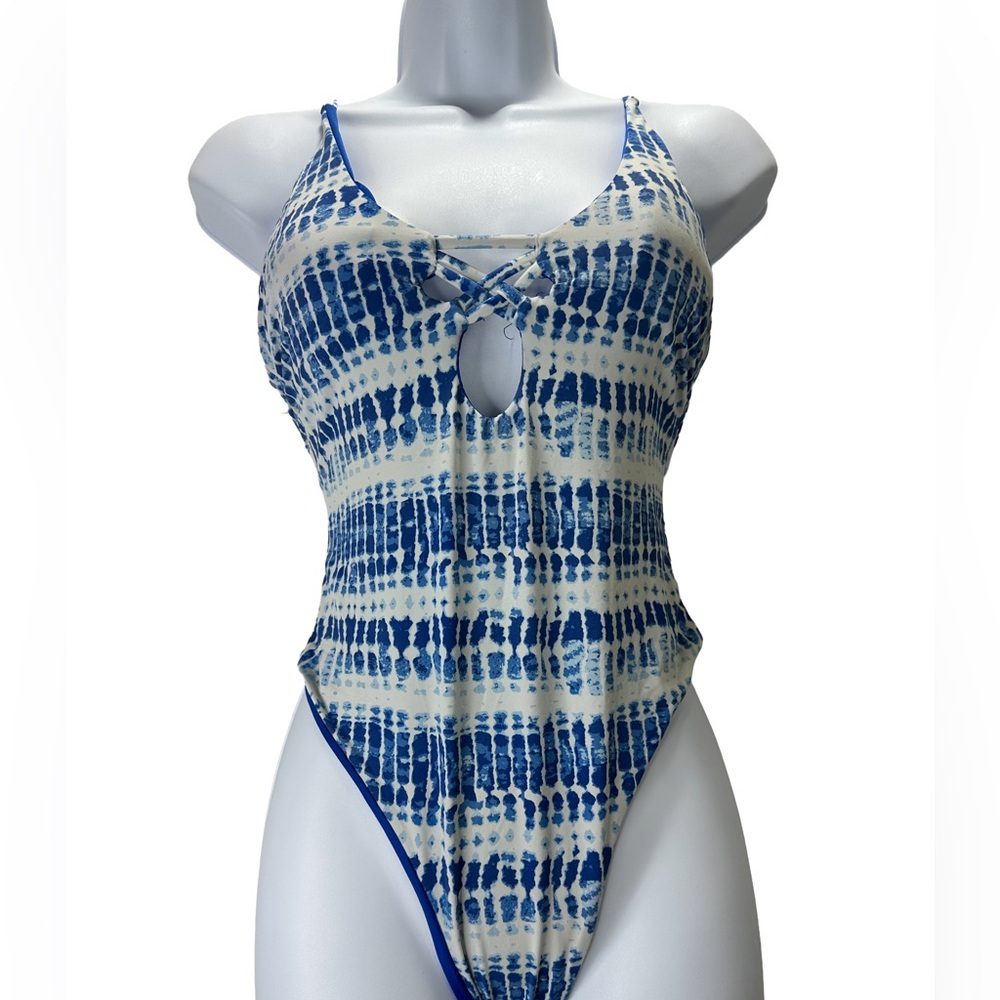 Tinibikini Blue Tie Dye cheeky one piece Size M